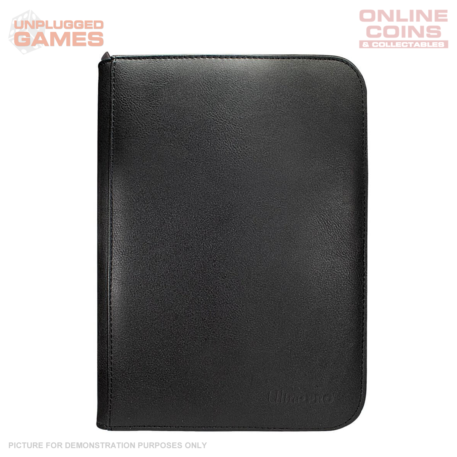 ULTRA PRO Binder - Vivid 4-Pocket Zippered Pro-Binder - BLACK